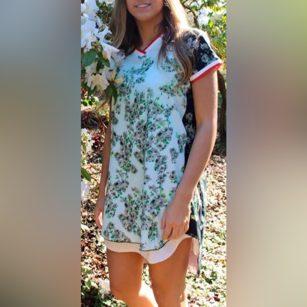 Flowered Japanese style dress Sz S